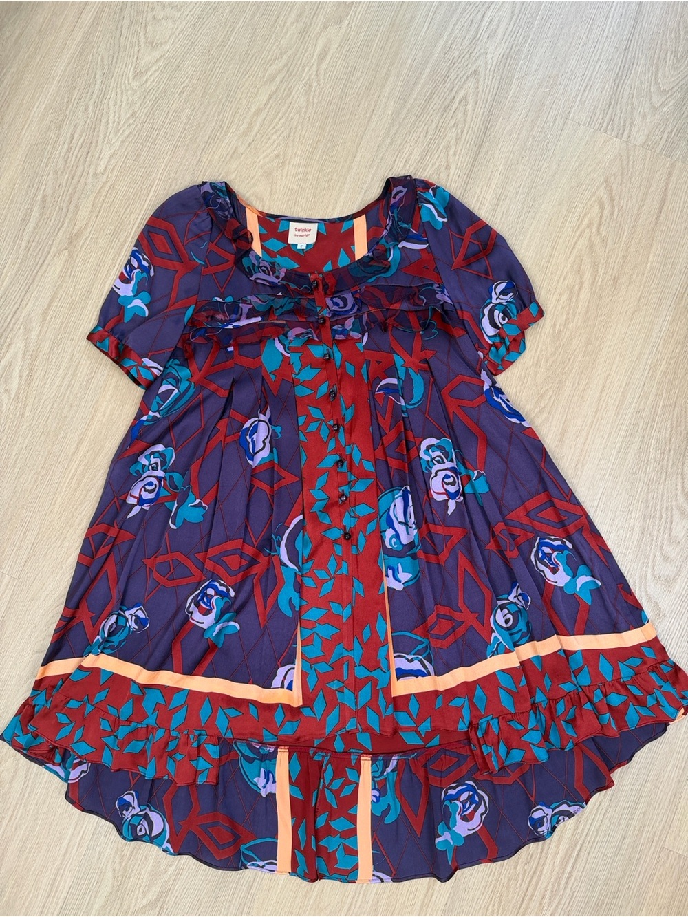 Twinkle by Wenlan Multicolored 100% Silk Tunic / Mini Dress 2